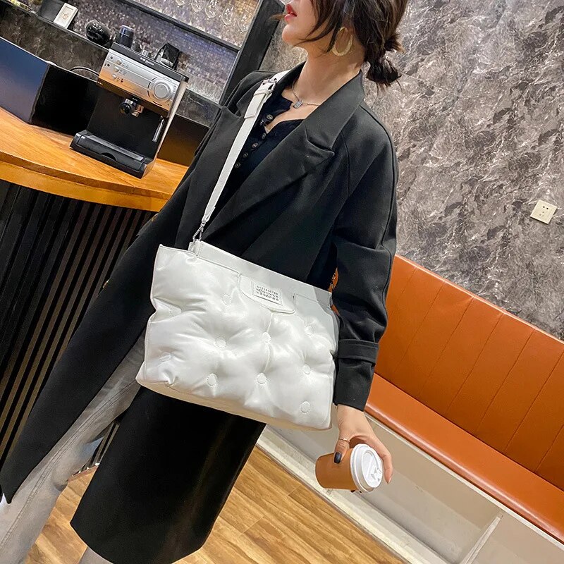 eybag - Casual Space Padded Pillow Bag Designer Women Shoulder Bags Luxury Soft Pu Leather Crossbody Messenger Bag Large Tote Handbags