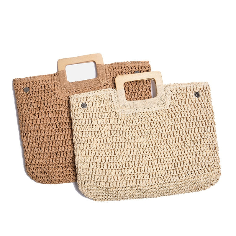 eybag casual rattan large capacity tote for women wicker woven wooden handbags summer beach straw bag lady big purses travel sac