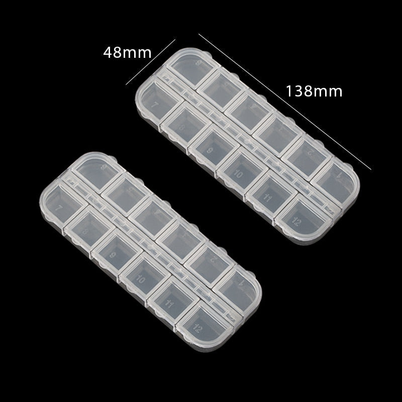 eybag Practical jewelry storage Adjustable Plastic Compartment Storage Box Jewelry Earring Bin Case Container Storage Boxes