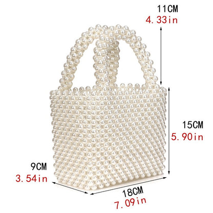 eybag  Beaded Wedding Bridal Evening Bags Hollow Fashion Women Clutch Pearl Diamonds Handbags Shell Design for Party Diner Purse