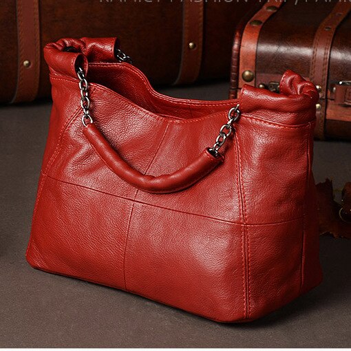 eybag Summer European and American Style Fashion Handbag Lady Chain Soft Genuine Leather Tote Bags for Women Messenger Bag