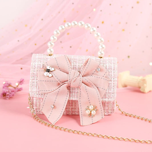 eybag Korean Kids Purses and Handbags Mini Crossbody Cute Girls Pearl Hand Bags Tote Little Girl Small Coin Pouch Party Purse Gift