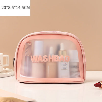 eybag Transparent PVC Women Cosmetic Bag Waterproof Travel Toiletries Storage Organize PU Make Up Bag Female Wash Bag Handbag