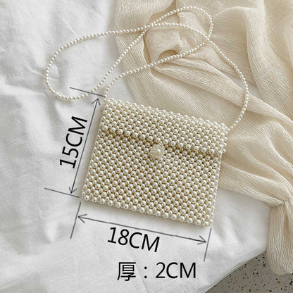 Lkblock Mini Pearl Bag Handmade Vintage EVA Beaded Fashion Banquet Party Shoulder Bag Female 2019 Wedding Bags Luxury Women's Coin Purse