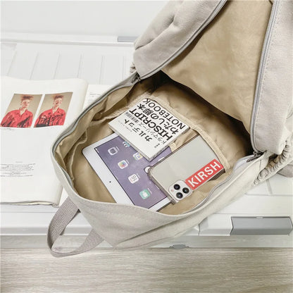 eybag Canvas Casual Women's Backpack NEW Women Travel Fashion High Capacity Men Rucksack Solid Color Backpack Boy Student SchoolBag