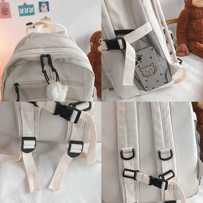 eybag Fashion Big Student Backpack NEW Badge Rucksack Girls School Bag High Capacity Women Backpack Female Cute Leisure Travel Mochila