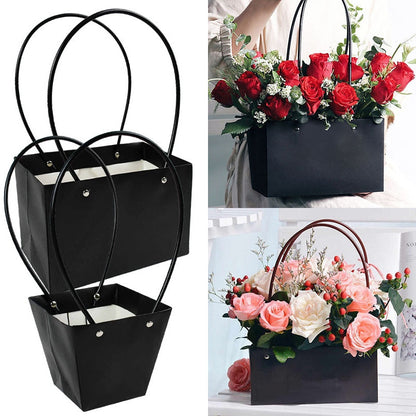 eybag Portable Flower Box Waterproof Paper Handy Gift Bag Kraft Handbag Wedding Rose Party Gift Box Packaging For Candy Cake Birthday