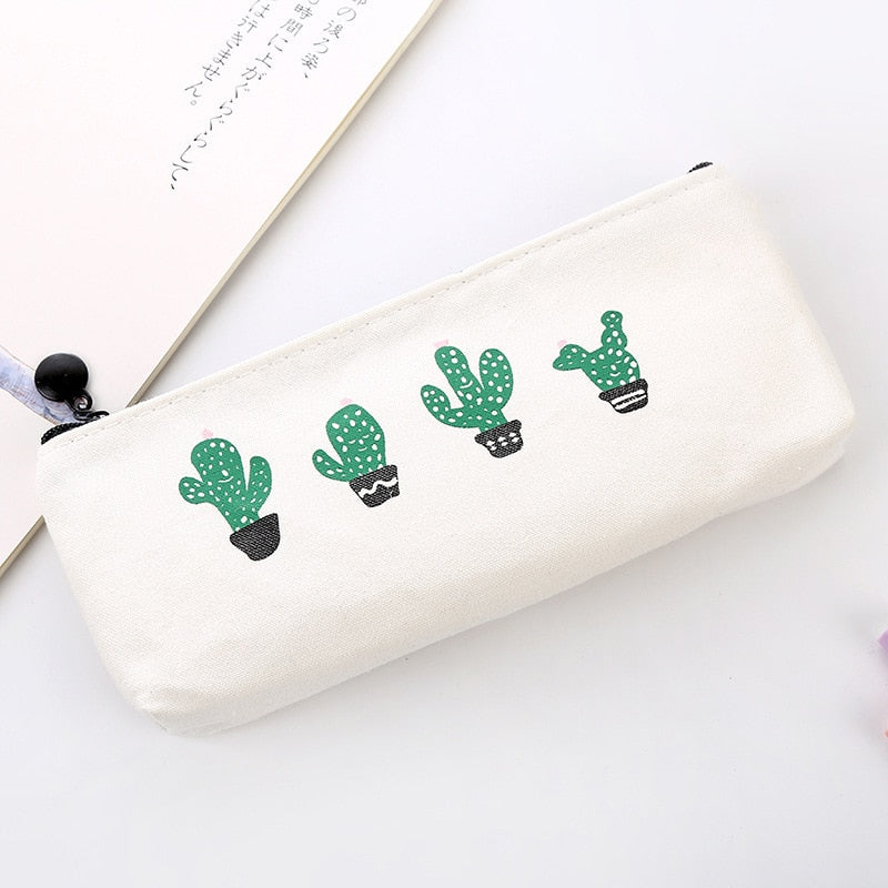 eybag Cute Kawaii Canvas Pencil Case High Capacity Pen Bags Cute Letter Pencil Bags For Girls Gift School Supplies Korean Stationery