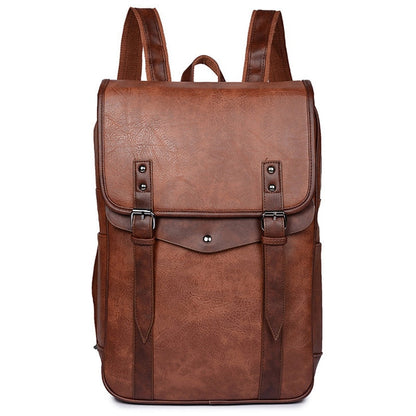 eybag Vintage Waterproof Backpack Men Luxury School Bags Leather Backpacks Travel Retro 15.6 Inch Laptop Bag For Men