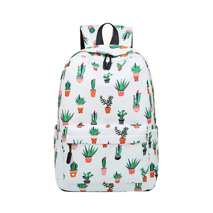 eybag Waterproof Nylon Casual Cactus Printing Women School Backpack For Student Girls Laptop Bag Bookbag Travel Bagpack Mochila