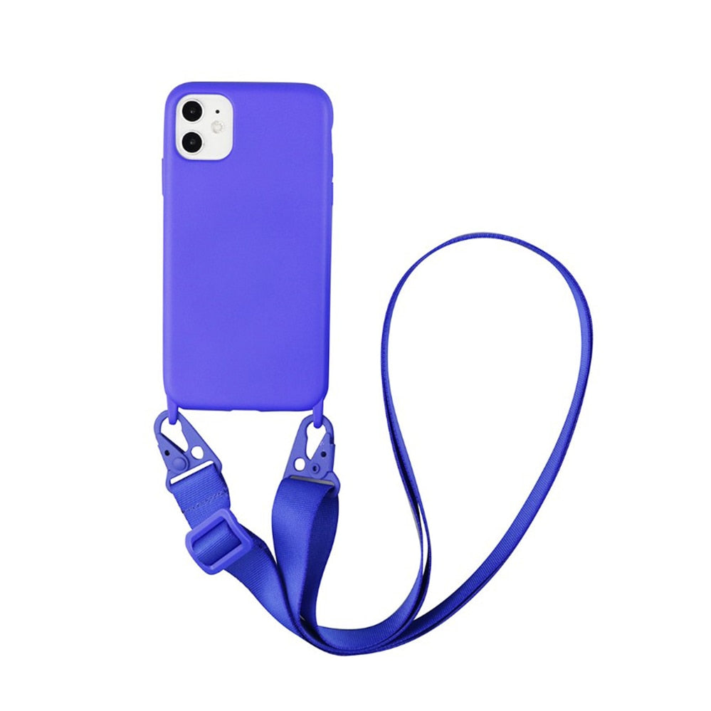 eybag Silicone Lanyard Phone Case For iPhone 12 13 11 Pro Max 7 8 Plus X XR XS Max Ultra Cover With Neck Strap Crossbody Necklace Cord