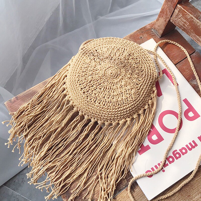 eybag Casual Half Moon Women Straw Rattan Shoulder Bags Wicker Woven Lady Hollow Crossbody Bag Summer Beach Travel Small Handbag Purse