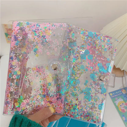 eybag A5 A6 Creative Cute Transparent 6 Ring Colorful Loose-leaf Hand Book Student Notebook Ring Binder Kawaii School Supplies