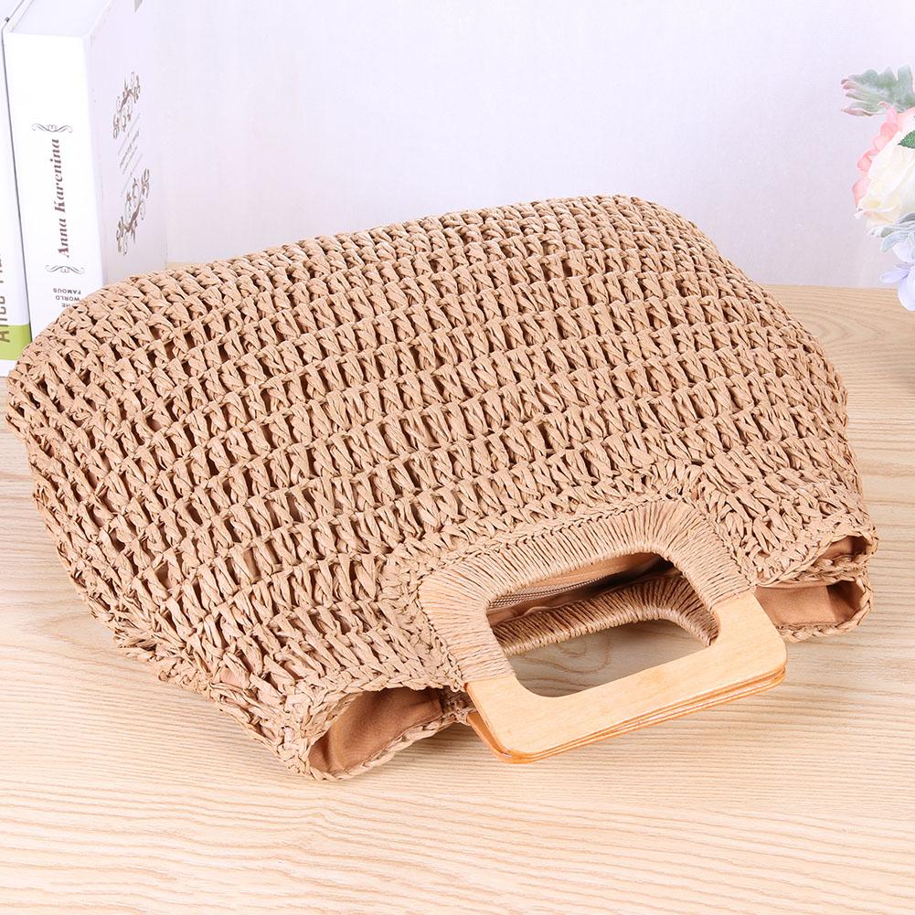 eybag Handbag Vintage Bohemian Straw Bag for Women Summer Large Capacity Storage Beach Handbag Rattan Handmade Kintted