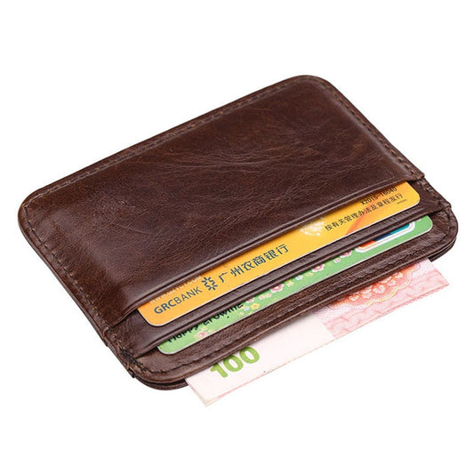 eybag New Arrival Thin Vintage Men's Genuine Leather Small Wallet Slim Credit Card Holder Money Bag ID Card Case Mini Purse For Male