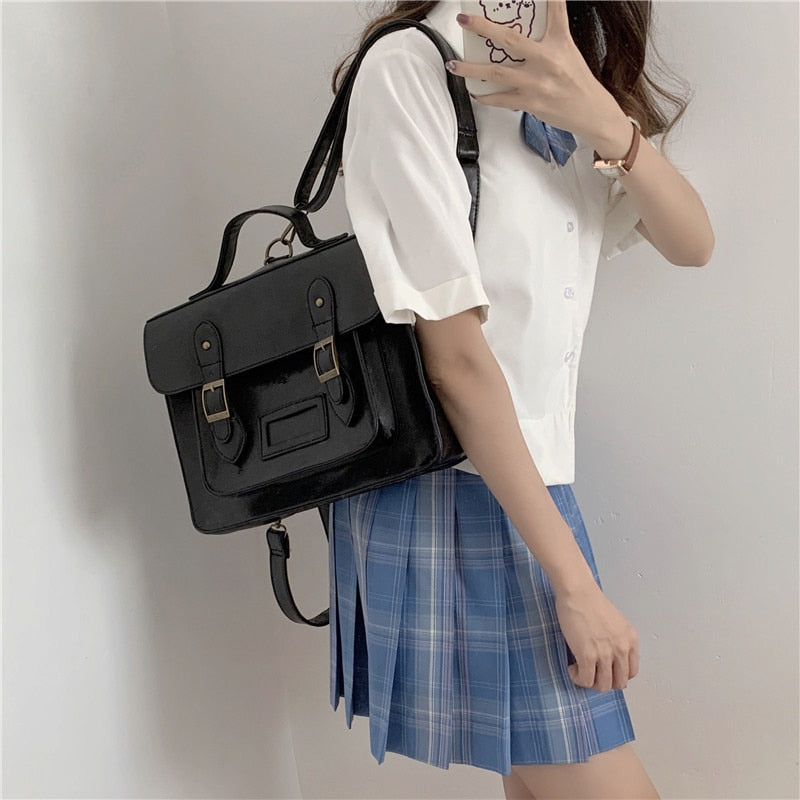 eybag Vintage Women Backpack Large Capacity Student School Bag Luxury PU Leather Female Satchels Tote Bag Multifunctional Travel Bags