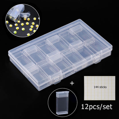 eybag Practical jewelry storage Adjustable Plastic Compartment Storage Box Jewelry Earring Bin Case Container Storage Boxes