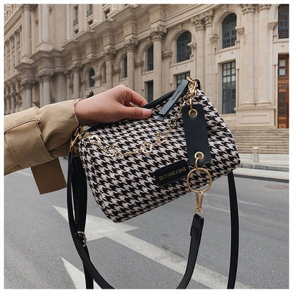 eybag Vintage Houndstooth Bucket Bags New Wild Woolen Cloth Handbag Women Shoulder Crossbody Bag Tote Women's Handbags Purses