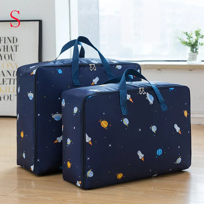 eybag Foldable Waterproof Luggage Bag Travel Clothes Storage Bags Zipper Handbag Printing Image Oxford Duffle bag Dustproof Moving Bag