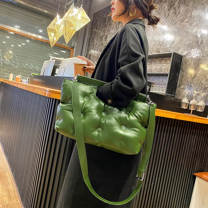 eybag - Casual Space Padded Pillow Bag Designer Women Shoulder Bags Luxury Soft Pu Leather Crossbody Messenger Bag Large Tote Handbags