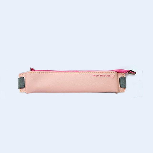 eybag Luxury Pu Leather Elastic Buckle Pencil Case for Book Notebook Fashion Pen Bag School Pen Case for Office Meeting Easy Carry