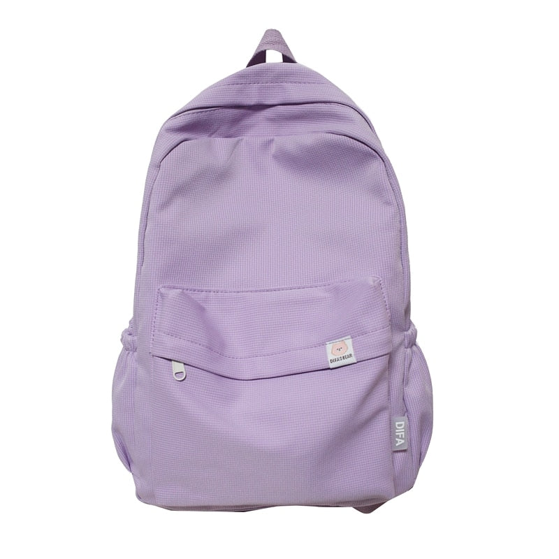 eybag High Quality Waterproof Solid Color Nylon Women Backpack College Style Travel Rucksack School Bags for Teenage Girl Boys New