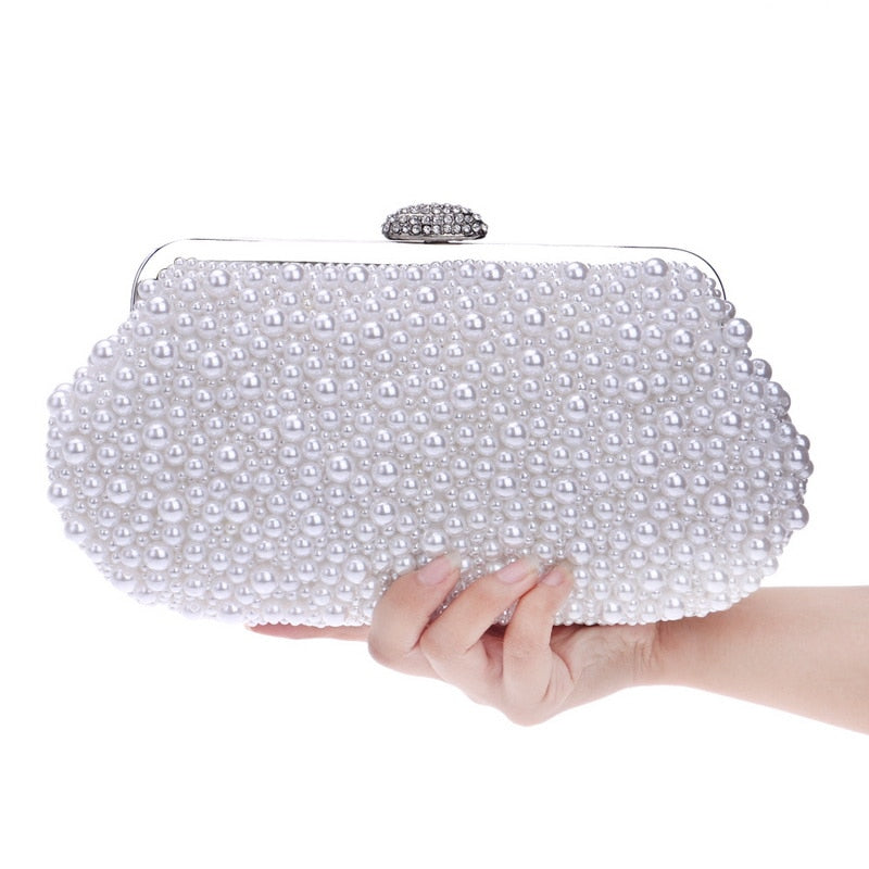 eybag Women messenger beaded women vintage evening bags imitation pearl shell women bag shoulder bags,diamonds clutch bag for wedding