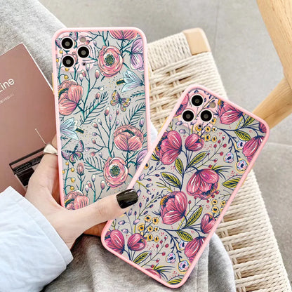 eybag Flower Plant Phone Case for iphone 11 12 13 14 15 Pro Max for iphone X XS MAX XR 6s 7 8 Plus Back Shockproof Cover Funda Shell