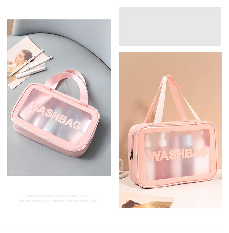 eybag Transparent PVC Women Cosmetic Bag Waterproof Travel Toiletries Storage Organize PU Make Up Bag Female Wash Bag Handbag