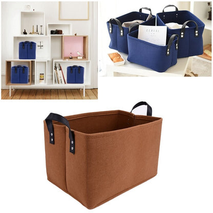 eybag Felt Storage Basket with Handle Folding Storage Box Kids Toys Organizer Desktop Sundries Organizer Basket Cosmetics Container