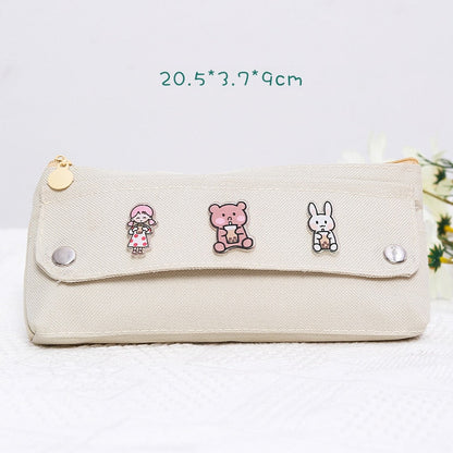 eybag Pencil Case Korean School Supplies Kawaii Pencil Bags Random Broochs Pen Case Trousse Scolaire For Girls School Pencil Cases