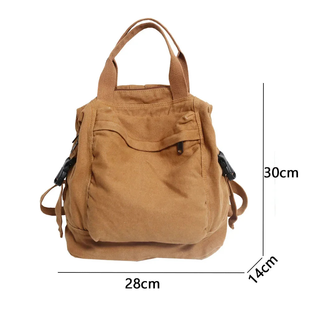 eybag School Bag Student Shoulders Large Capacity Canvas Backpacks Female College Teen Computer Bag