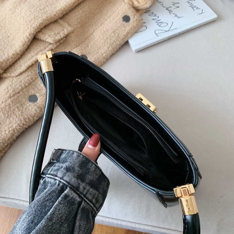 eybag Solid Color PU Leather Shoulder Bags For Women 2022 hit Lock Handbags Small Travel Hand Bag Lady Fashion Bags