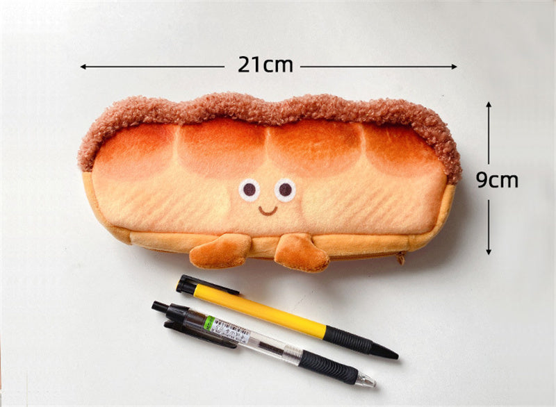 eybag Funny bread cute pencil case plush creative pencil bag School stationery bag Children pen case prizes gifts Student pencil cases