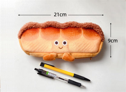 eybag Funny bread cute pencil case plush creative pencil bag School stationery bag Children pen case prizes gifts Student pencil cases