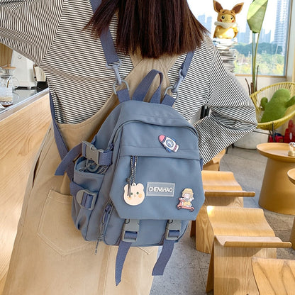 eybag Small Women's Backpack Girls School Bag Waterproof Nylon Fashion Japanese Casual Young Girl's Bag Female Mini