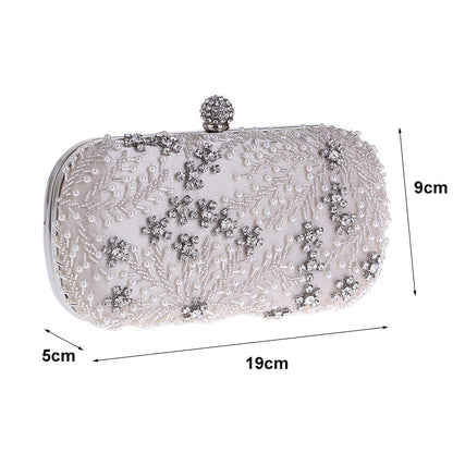 eybag Women's Clutch Bag Crystal Pearl Clutch Purse Luxury Handbag Embroidery Evening Bag Wedding Bag for Bridal Shoulder Bag