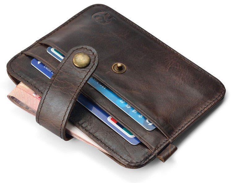 eybag Men Genuine Leather Slim Wallet Male Small Purse Mini Money Bag Walet Thin Portomonee carteras Man's Wallet Card Holder