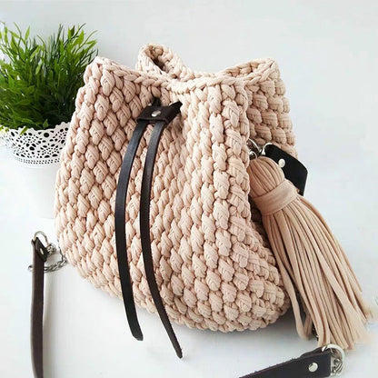 eybag Diy Handmade Backpack Bag Accessories With Bags Strap Bottom Drawstring Bunches Leather Handles For Women Handbag #C