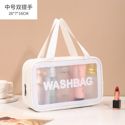 eybag Transparent PVC Women Cosmetic Bag Waterproof Travel Toiletries Storage Organize PU Make Up Bag Female Wash Bag Handbag