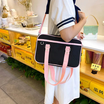 eybag JK Uniform Bag School Girls Preppy Style Japanese JK Shoulder Bag Small Nylon Bag Handbags Simple Hand Bag Crossbody Bags Women