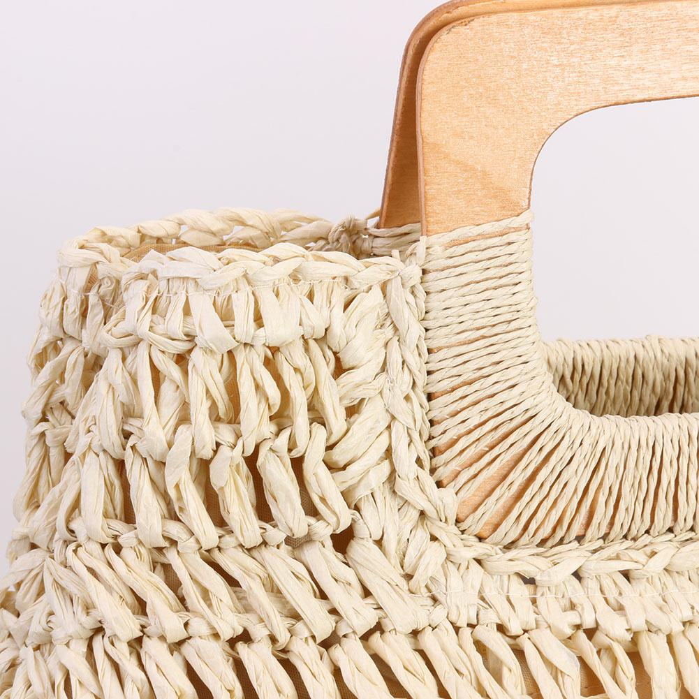 eybag Handbag Vintage Bohemian Straw Bag for Women Summer Large Capacity Storage Beach Handbag Rattan Handmade Kintted