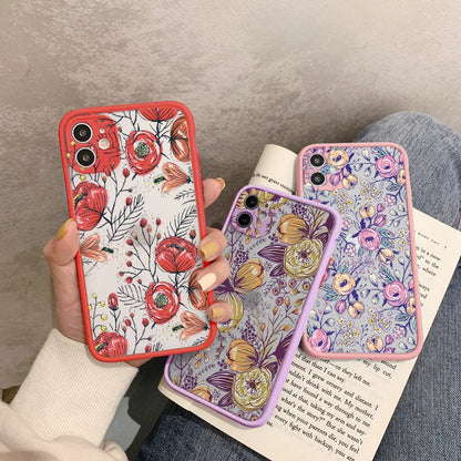 eybag Flower Plant Phone Case for iphone 11 12 13 14 15 Pro Max for iphone X XS MAX XR 6s 7 8 Plus Back Shockproof Cover Funda Shell