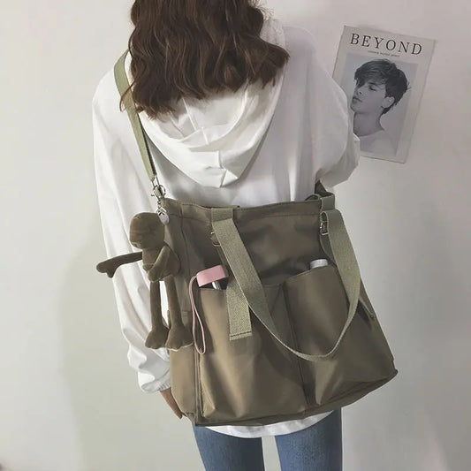 eybag Waterproof Oxford Large Capacity Canvas Girl Shoulder Hand Bucket Bag Basket Female Crossbody Bags For Women Casual Tote Purses