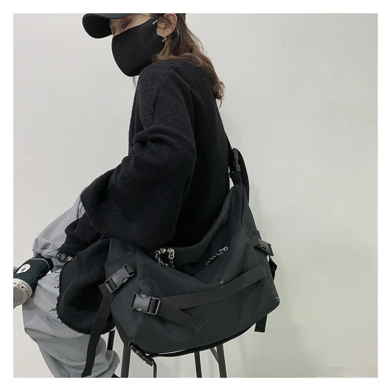 eybag Harajuku Techwear Canvas Sling Bag Gothic Crossbody Bags For Women Handbag Purses And Handbags Bolsas Feminina Shoulder Bag Frog