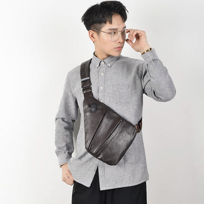 eybag Men Travel Vintage Leather Sling Bag Chest Bag Rig Tactical Bag Holster Male Anti Theft Waist Crossbody Bags Fashion