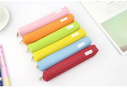 eybag Long canvas pen bag Cute School pencil case small pen case for student pencil bag kawaii School supplies Candy color storage bag