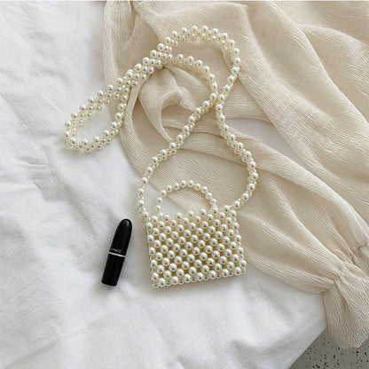 Lkblock Mini Pearl Bag Handmade Vintage EVA Beaded Fashion Banquet Party Shoulder Bag Female 2019 Wedding Bags Luxury Women's Coin Purse