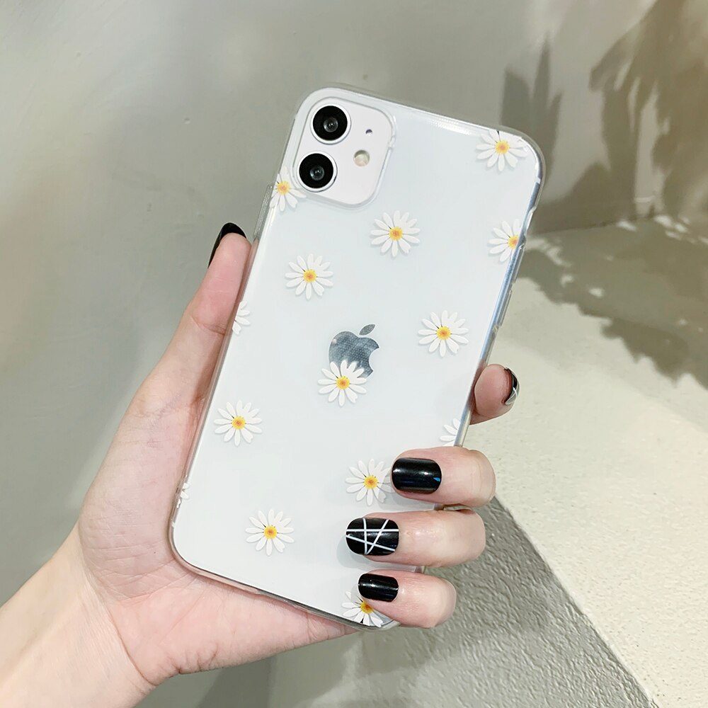 eybag Ottwn Colorful Daisy Flowers Phone Case For iPhone 14 Pro Max 11 12 13 Pro Max X XR XS Max 7 8 6 6s 14 Plus Soft TPU Back Cover