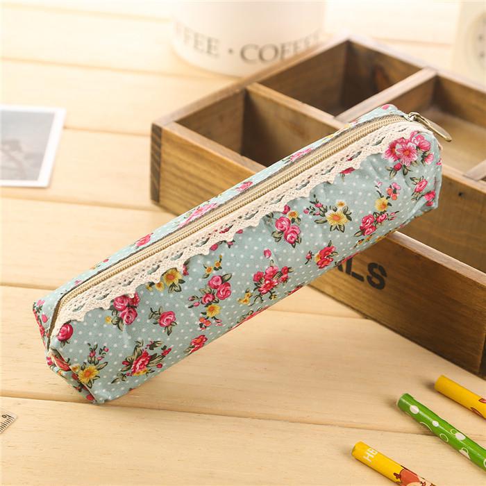 eybag Mini Retro Flower Floral Lace Pencil Case, Pencil Bag School Supplies Cosmetic Makeup Bag Zipper Pouch Purse, Estojo Escolar